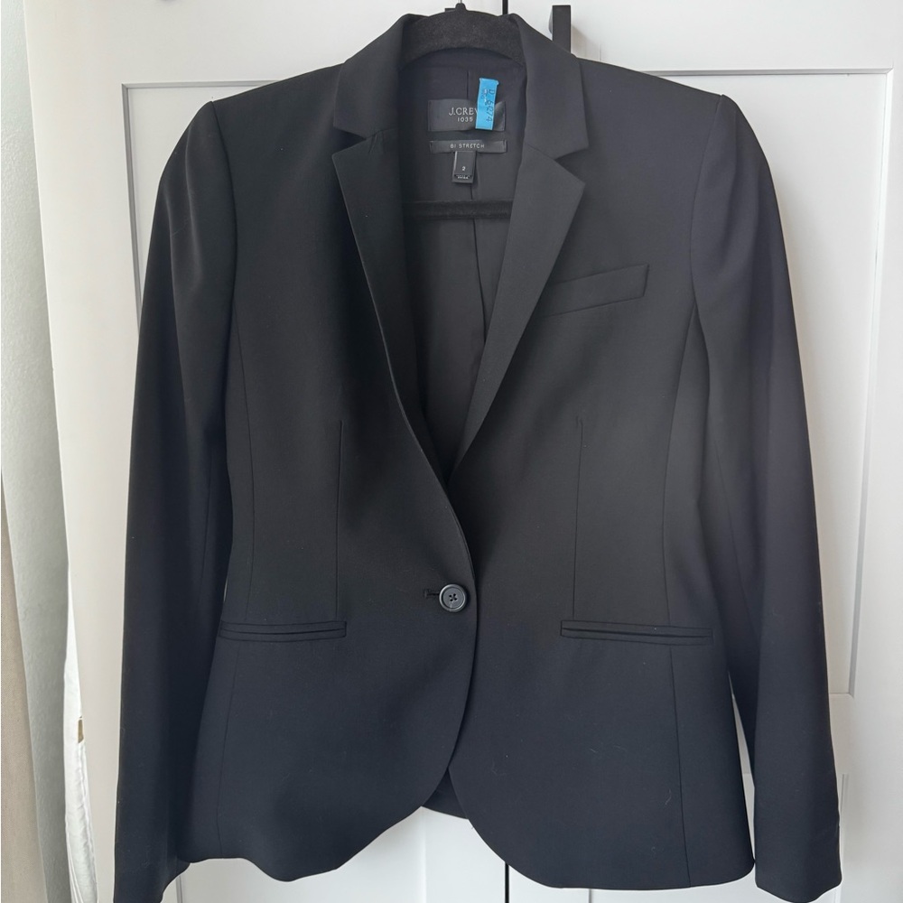 Black, One Button, J. Crew 1035 Blazer - Size 2